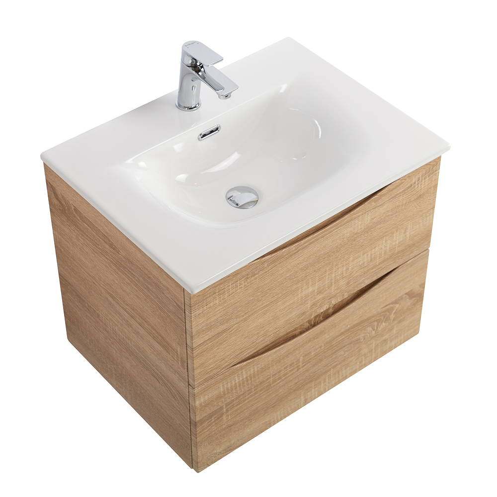 Тумба с раковиной подвесная BelBagno MARINO-CER-N-700-2C-SO-WO-P Rovere Bianco, раковина белая BB-8099-70