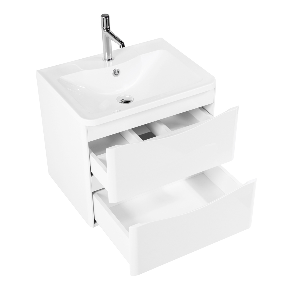 Мебель для ванной комнаты подвесная BelBagno ACQUA-600-2C-SO-BL 60см Bianco Lucido 