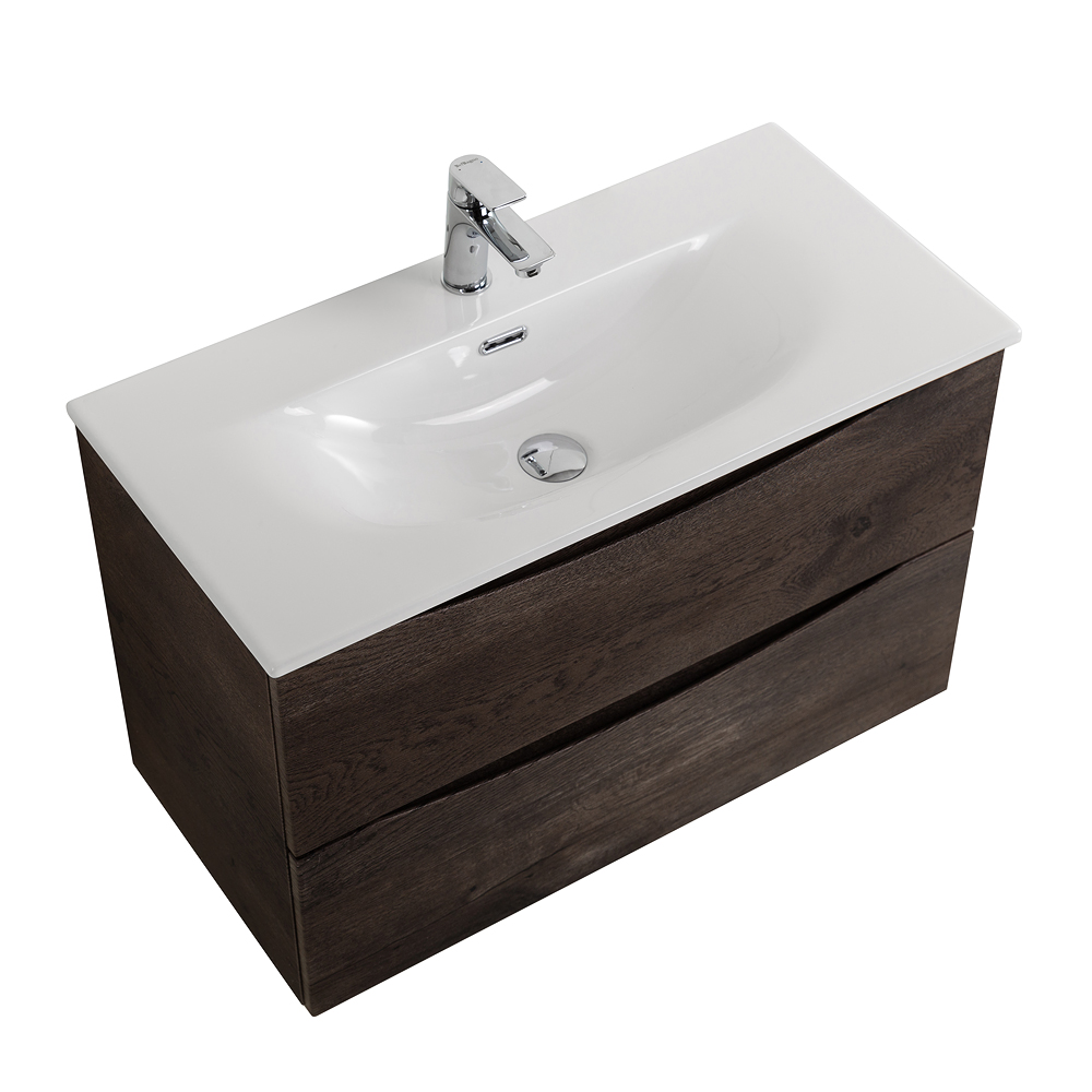 Тумба с раковиной подвесная BelBagno MARINO-CER-MINI-700-2C-SO-RNG-P Rovere Nature Grigio, раковина белая BB-8099-3-70
