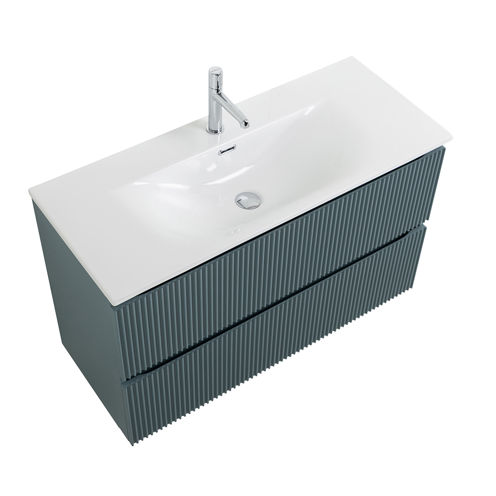 Тумба с раковиной подвесная BelBagno UNO-MINI-900-2C-SO-AO Голубой матовый, раковина белая BB-8099-3-90