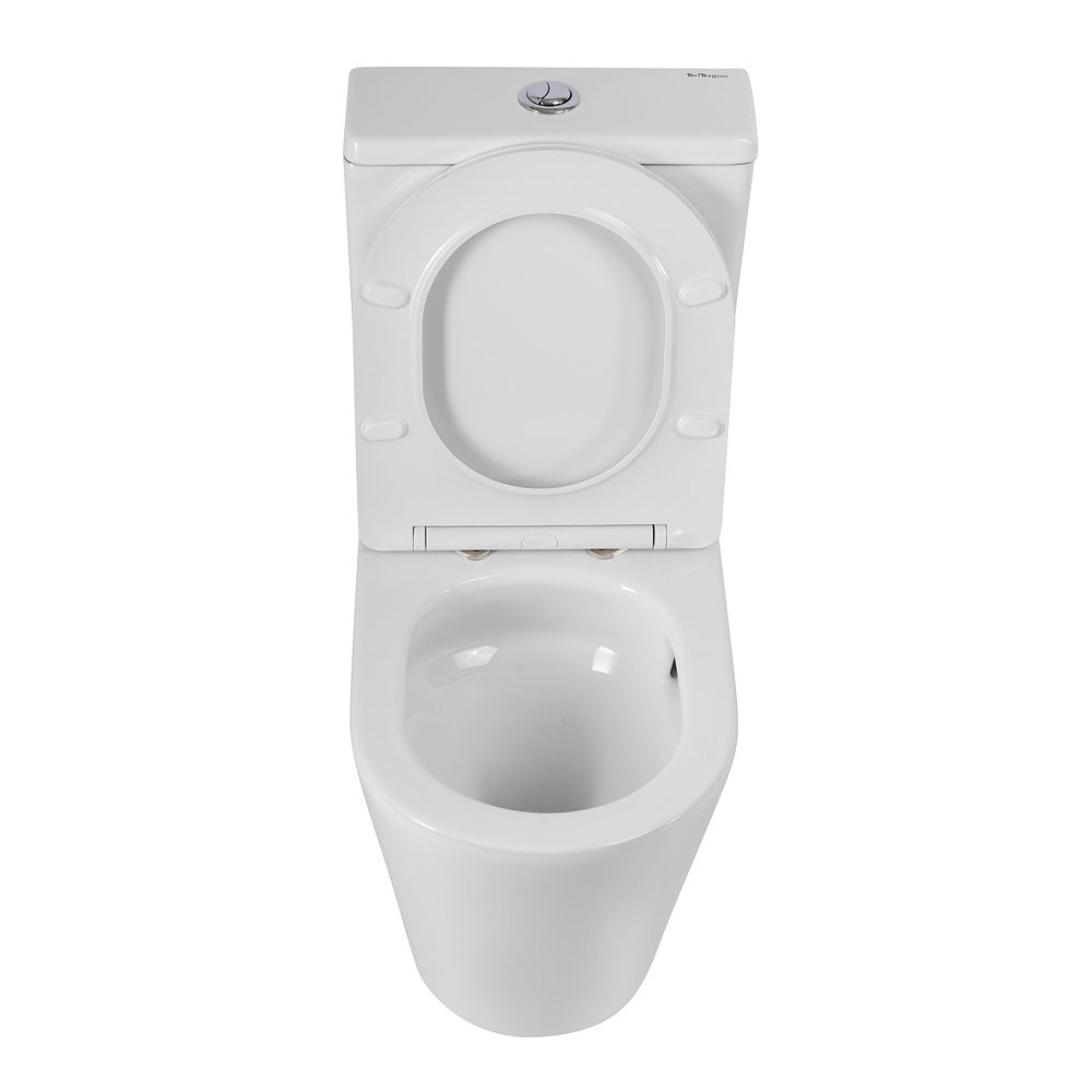 Унитаз-компакт безободковый с сиденьем и смывом TORNADO BelBagno FLAY-R BB2149CP-TOR/SC + BB2149T