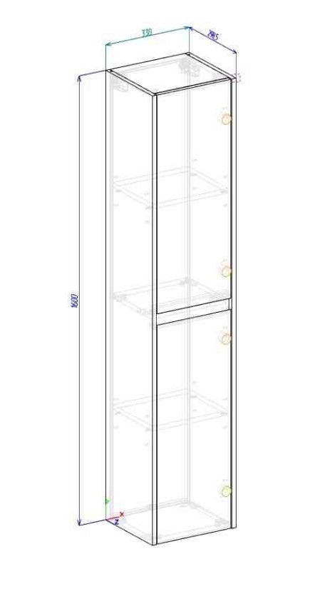 Шкаф подвесной правосторонний BelBagno KRAFT-1600-2A-SC-BO-R