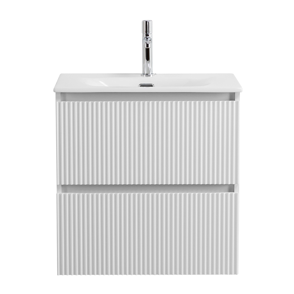Тумба с раковиной подвесная BelBagno UNO-600-2C-SO-BO Bianco Opaco, раковина белая BB-8099-60