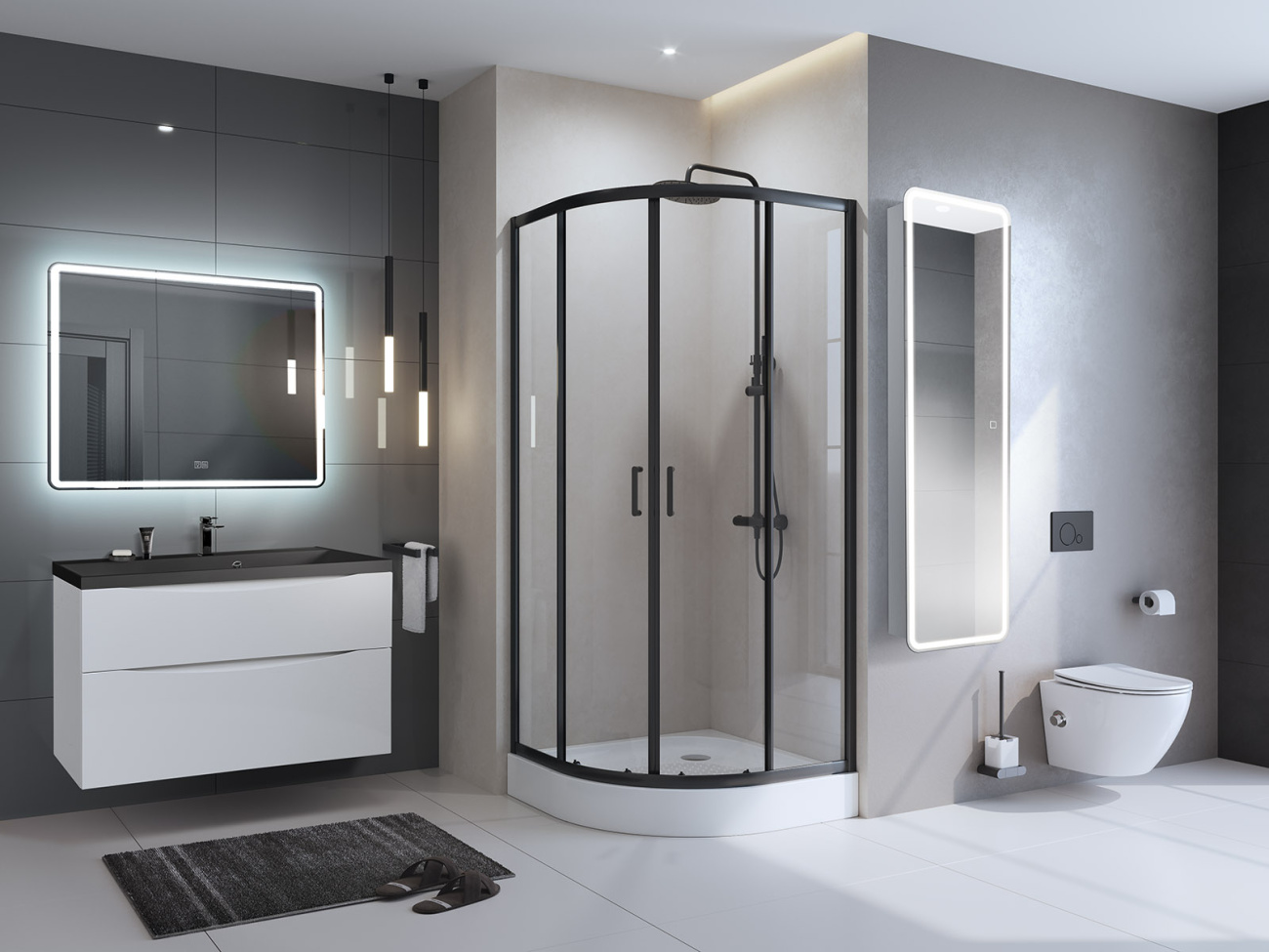 Зеркало-шкаф BelBagno SPC-MAR-450/1600-1A-LED-TCH с подсветкой
