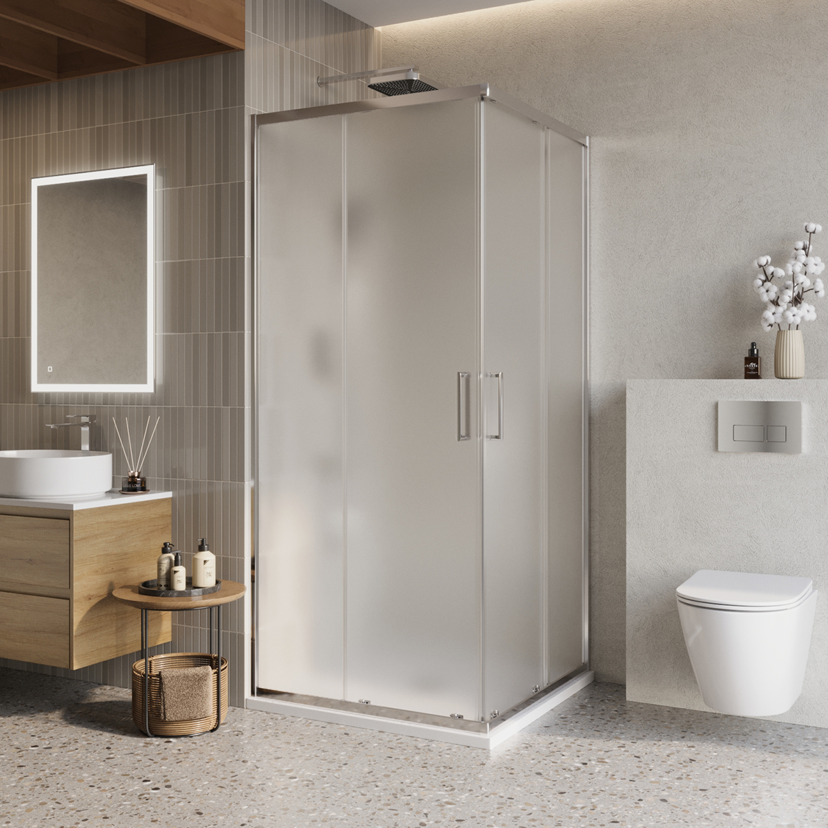 купить Душевой уголок BelBagno LUCE-A-2-90-P-Cr 