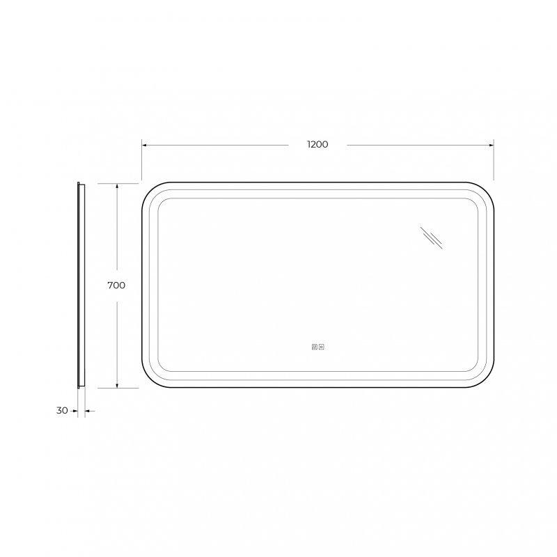 Зеркало Cezares CZR-SPC-STYLUS-1200-700-TCH-WARM