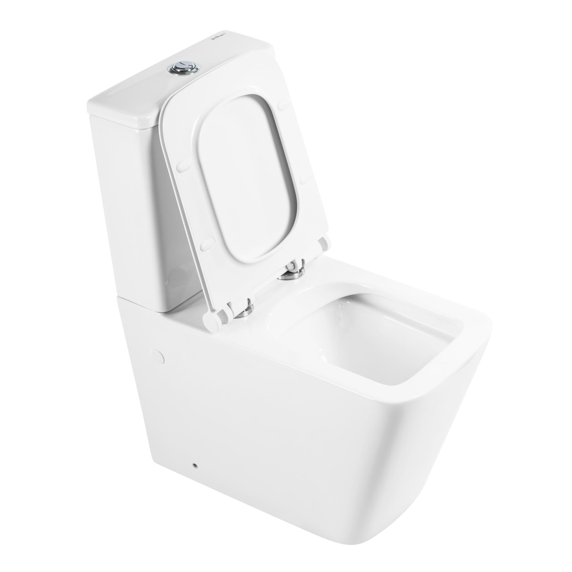 Унитаз-компакт безободковый с сиденьем BelBagno ARDENTE-R BB02093CPR/SC + BB02093T