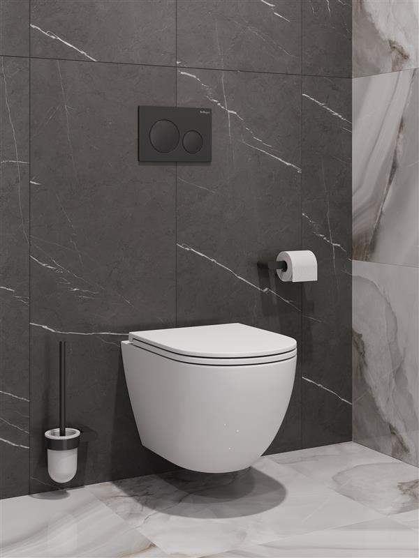 Унитаз подвесной BelBagno COMPATTO BB003CH-TOR/SC безободковый с сиденьем и смывом TORNADO 