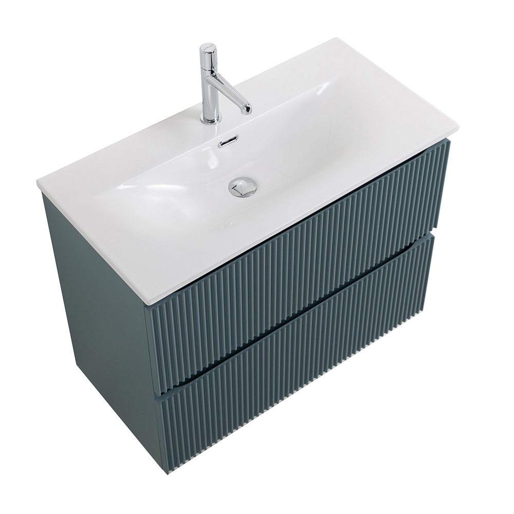 Тумба с раковиной подвесная BelBagno UNO-MINI-700-2C-SO-AO Голубой матовый, раковина белая BB-8099-3-70