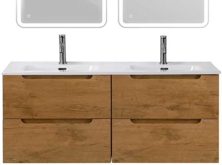 купить Тумба BelBagno ETNA-1200-4C-SO-2-RN с 2-й раковиной BelBagno BB1200-2-ETL, Rovere Nature 