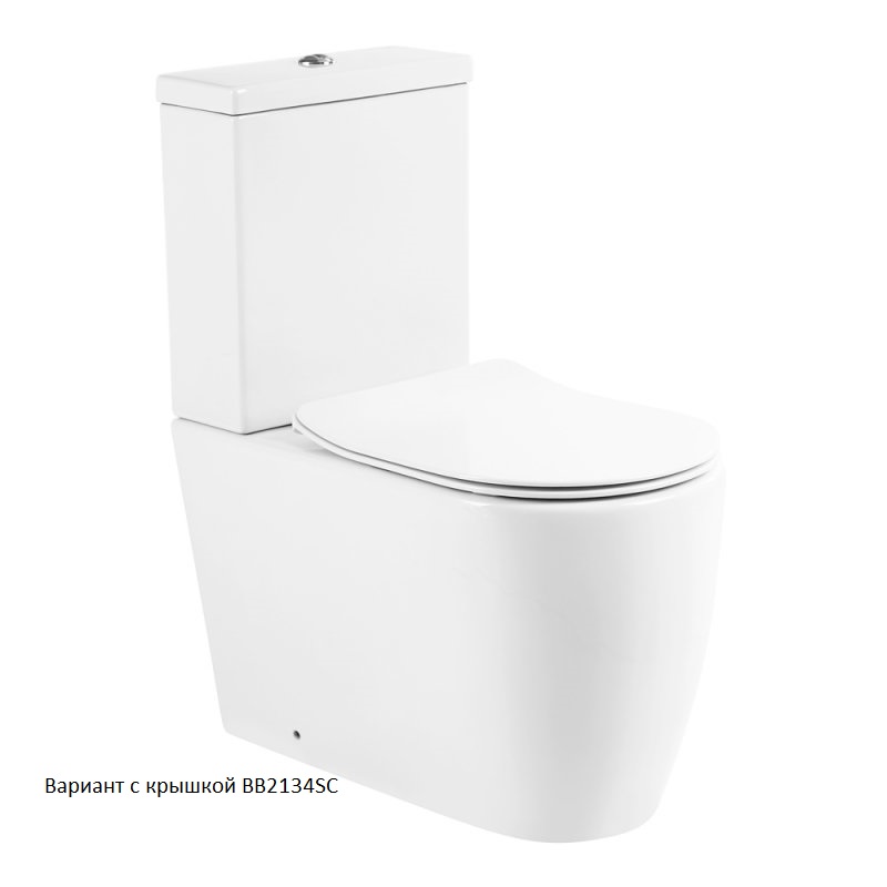 Унитаз-компакт безободковый BelBagno MARINO BB105CPR + BB105T
