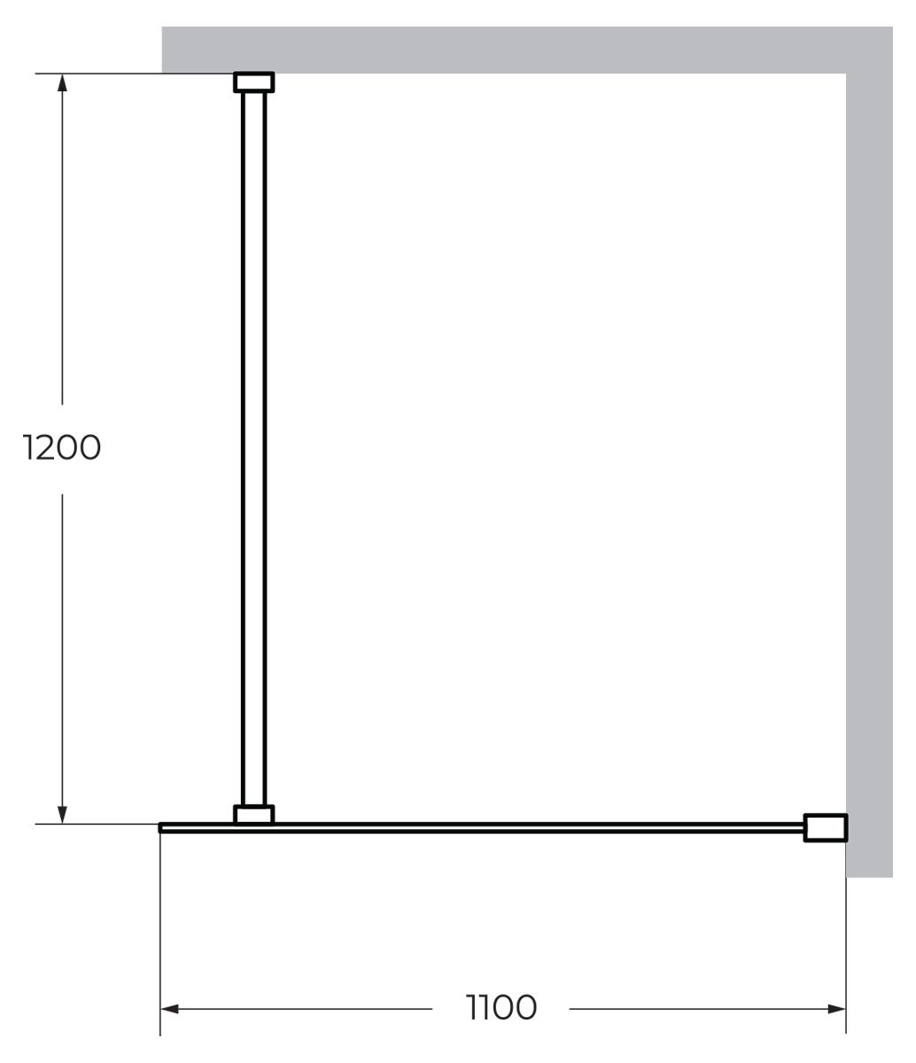 Душевая перегородка Cezares LIBERTA-L-1-110-120-BR-NERO