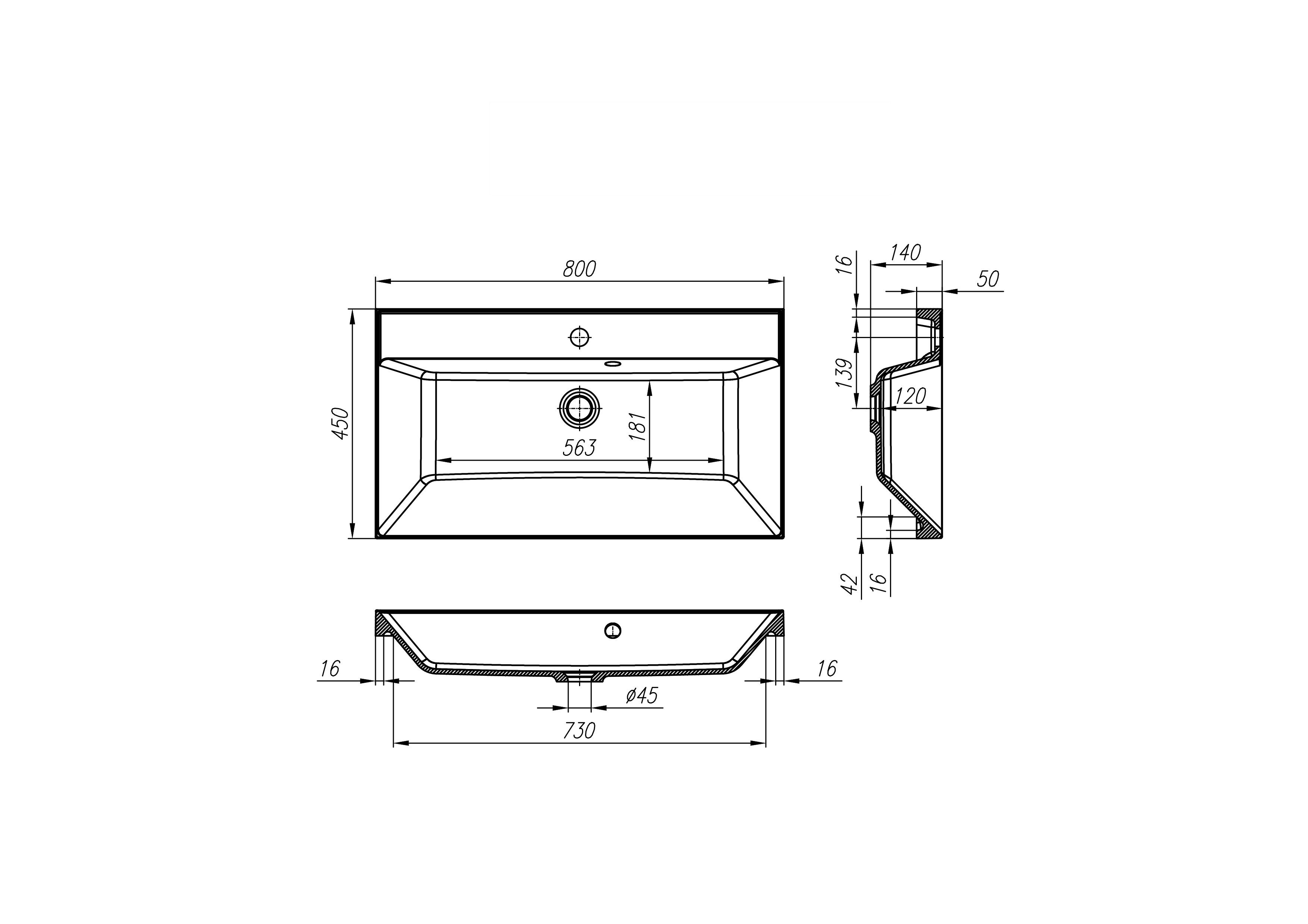 Раковина из литьевого мрамора BelBagno BB800/450-LV-MR-AST