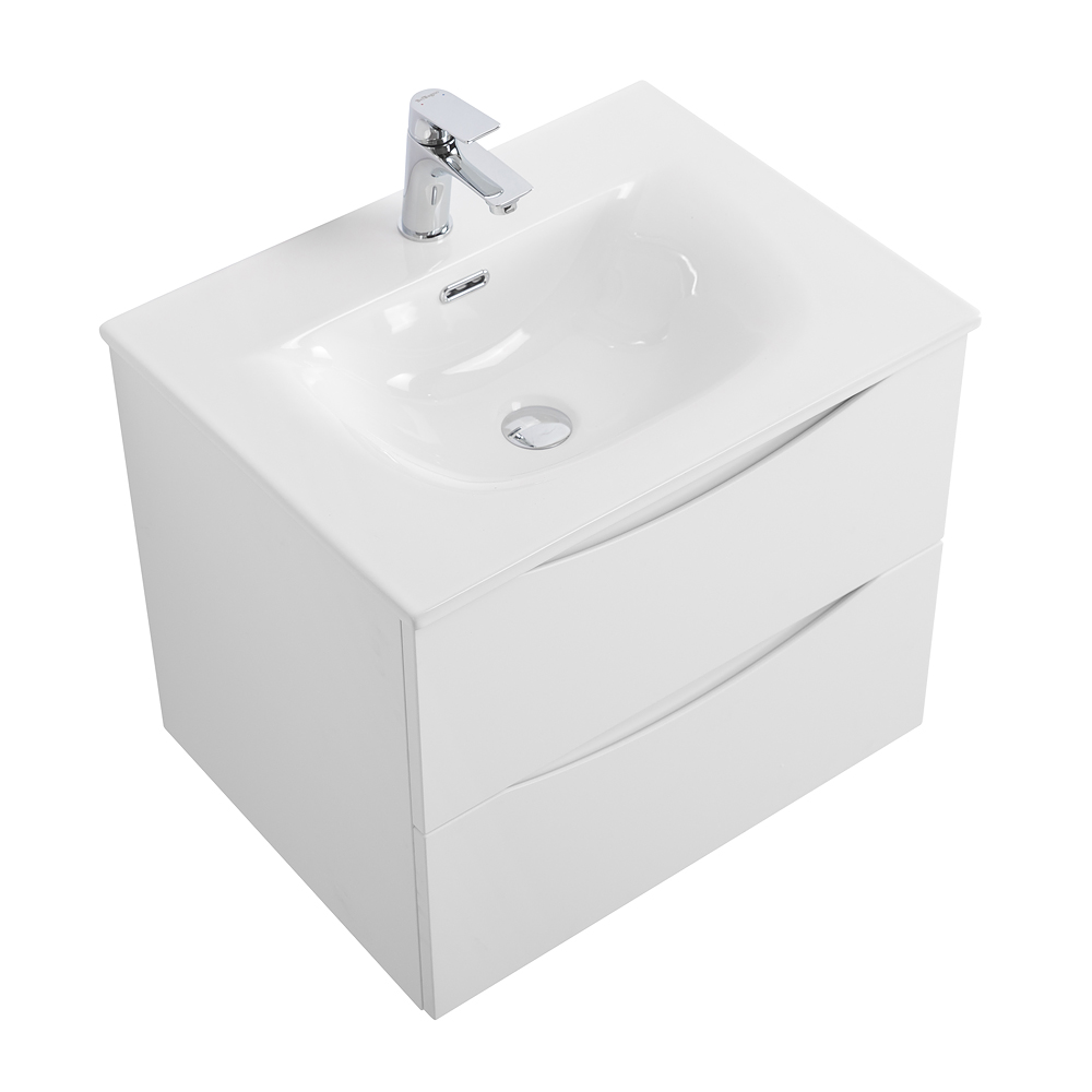 Тумба с раковиной подвесная BelBagno MARINO-CER-N-600-2C-SO-BO-P Bianco Opaco, раковина белая BB-8099-60