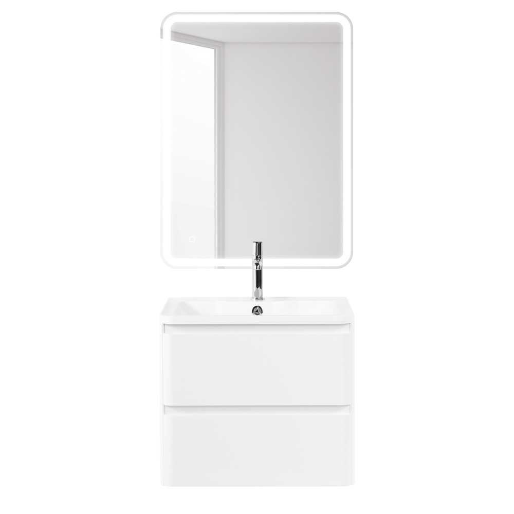 Тумба подвесная с раковиной BelBagno ALBANO-700-2C-SO-BL Bianco Lucido, раковина BB700/455-LV-MR-ALR