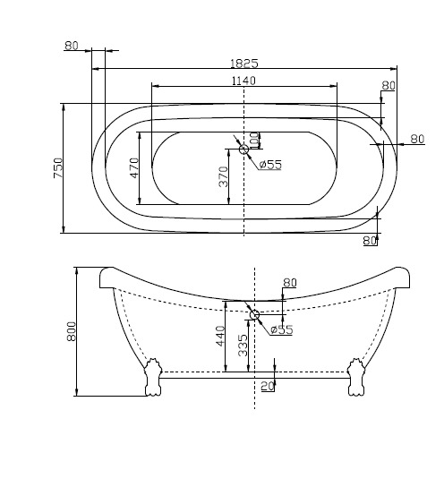 Ванна акриловая отдельностоящая BelBagno BB05