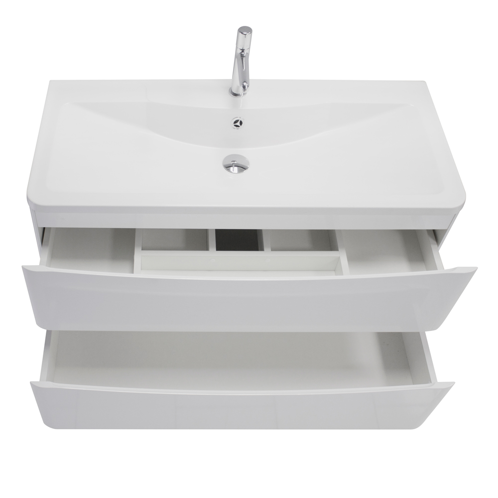 Мебель для ванной комнаты подвесная BelBagno ACQUA-1000-2C-SO-BL 100 см Bianco Lucido 