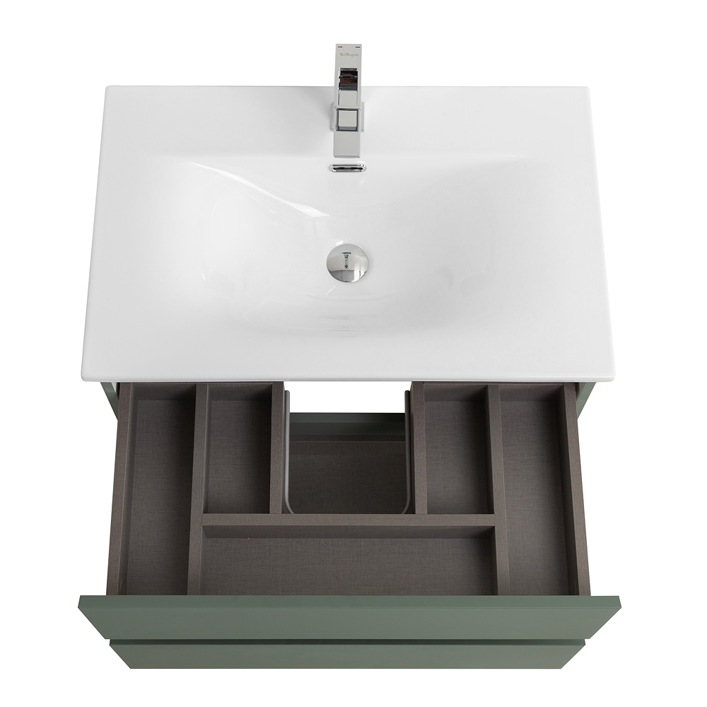 Тумба с раковиной подвесная BelBagno KRAFT-700-2C-SO-VO Еловый матовый, раковина белая BB-8099-70