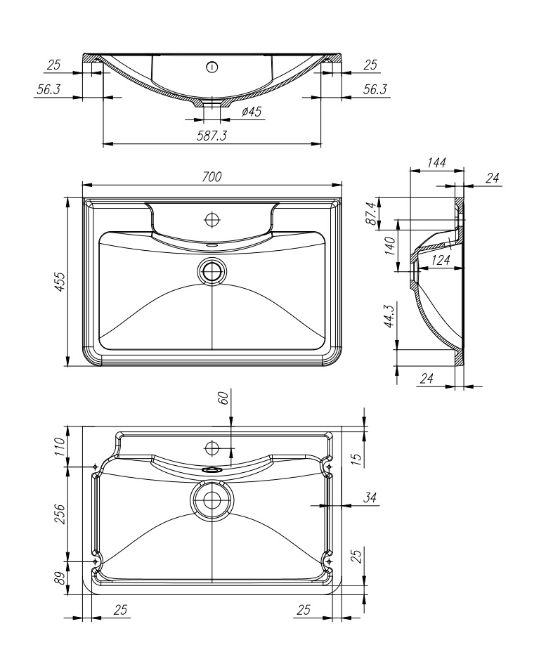Раковина из литьевого мрамора BelBagno BB700/455-LV-MR-ALR