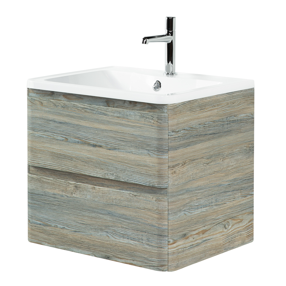 Тумба подвесная с раковиной BelBagno ALBANO-600-2C-SO-PS Pino Scania, раковина BB600/455-LV-MR-ALR