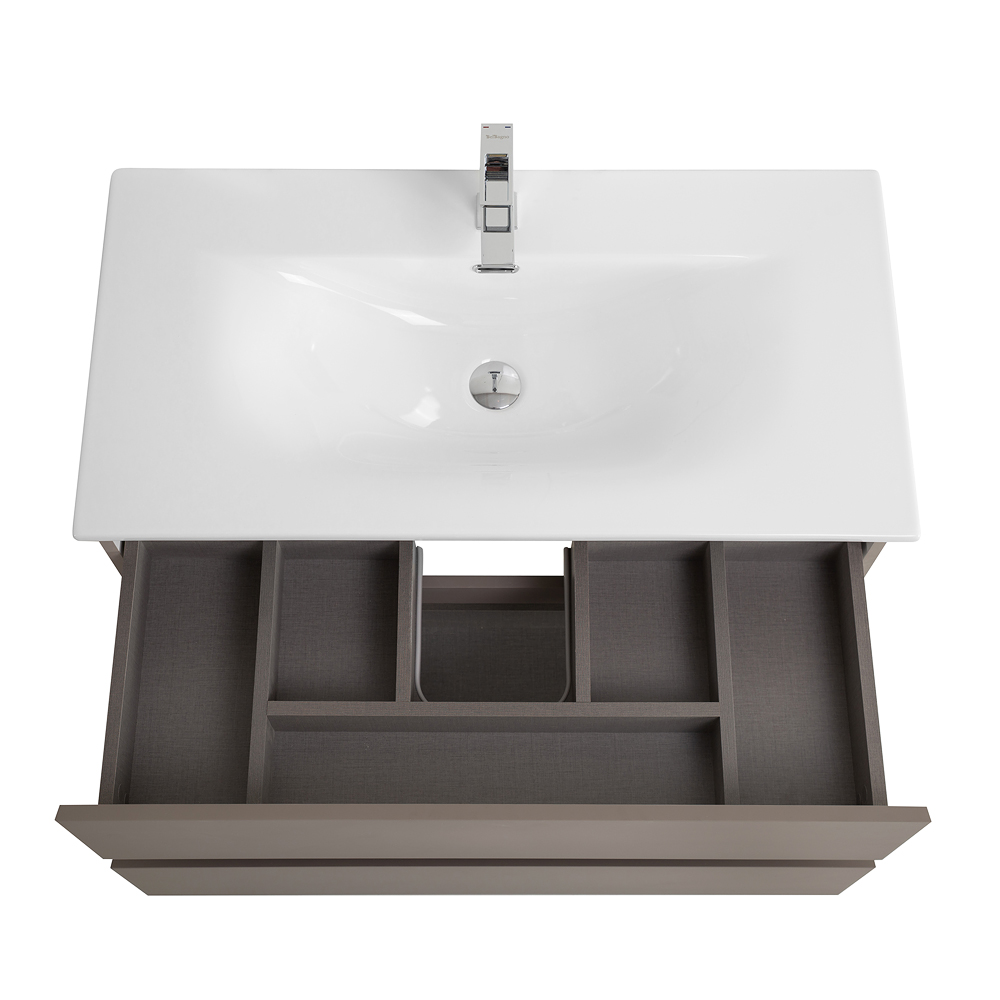 Тумба с раковиной подвесная BelBagno KRAFT-800-2C-SO-CO Бежевый матовый, раковина белая BB-8099-80