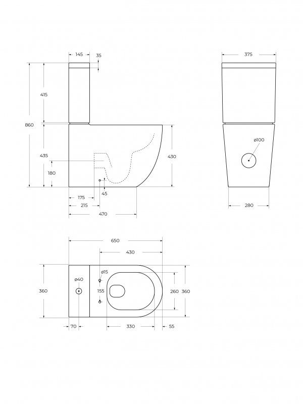 Унитаз-компакт CEZARES STYLUS CZR-538-CP-TOR/SC безободковый с сиденьем и смывом TORNADO