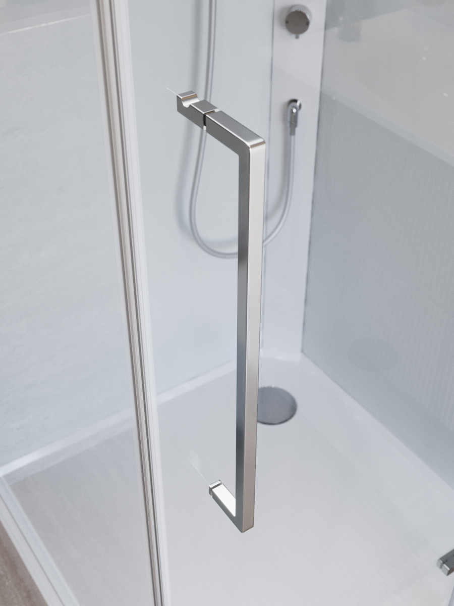 Душевая кабина BelBagno UNO-CAB-A-1-90-C-Cr-Bi-TOP-L, левосторонняя