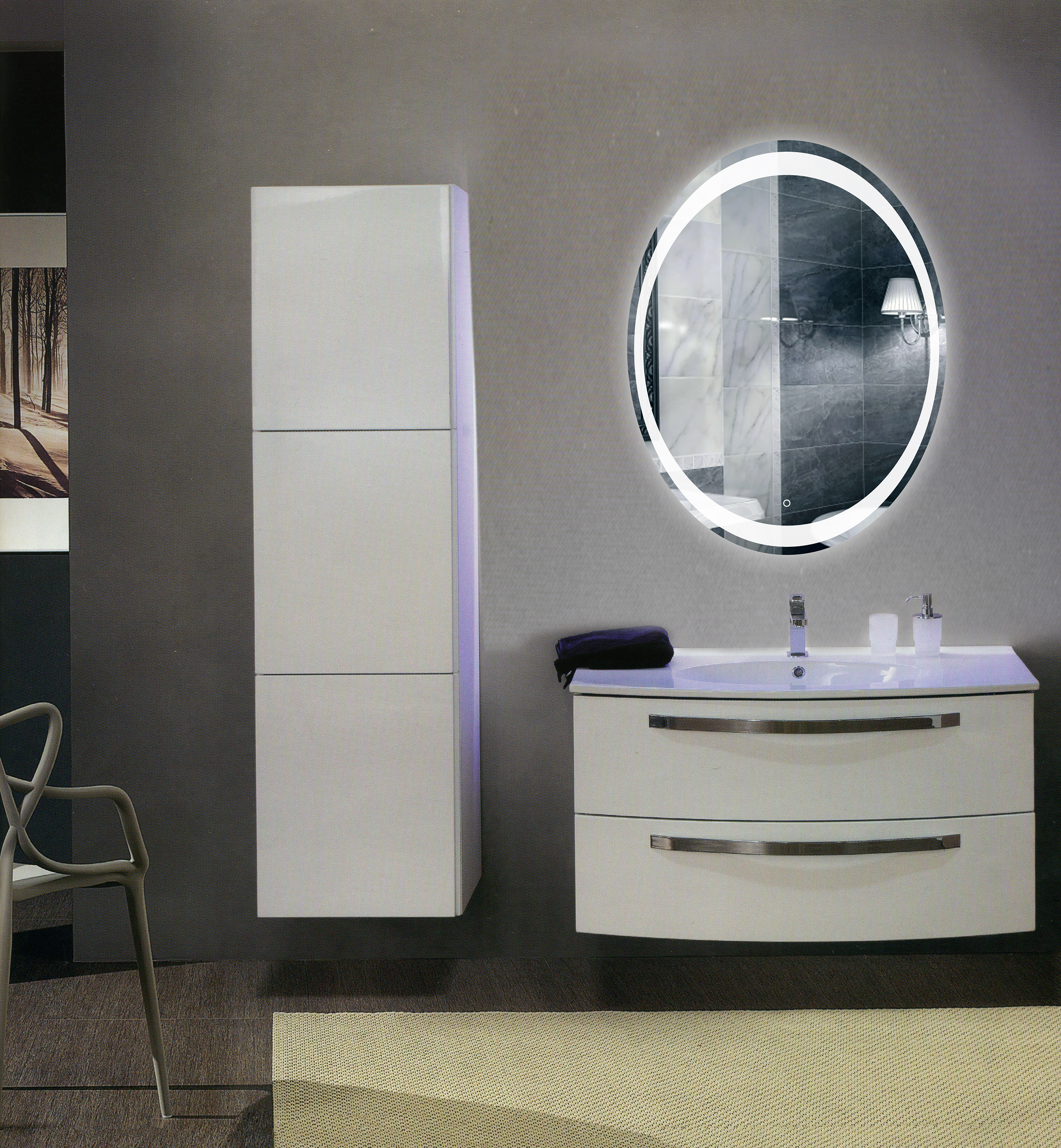 Зеркало с подсветкой ART&MAX Pescara AM-Pes-900-700-DS-F