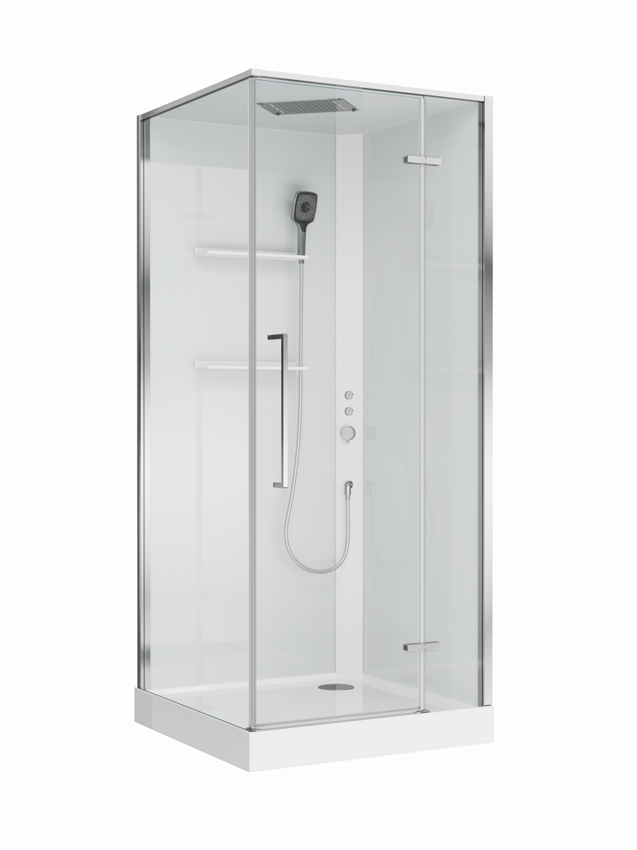 Душевая кабина BelBagno UNO-CAB-A-1-90-C-Cr-Bi-TOP-R, правосторонняя