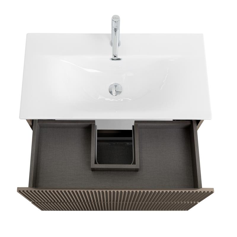 Тумба с раковиной подвесная BelBagno UNO-MINI-800-2C-SO-СO Бежевый матовый, раковина белая BB-8099-3-80