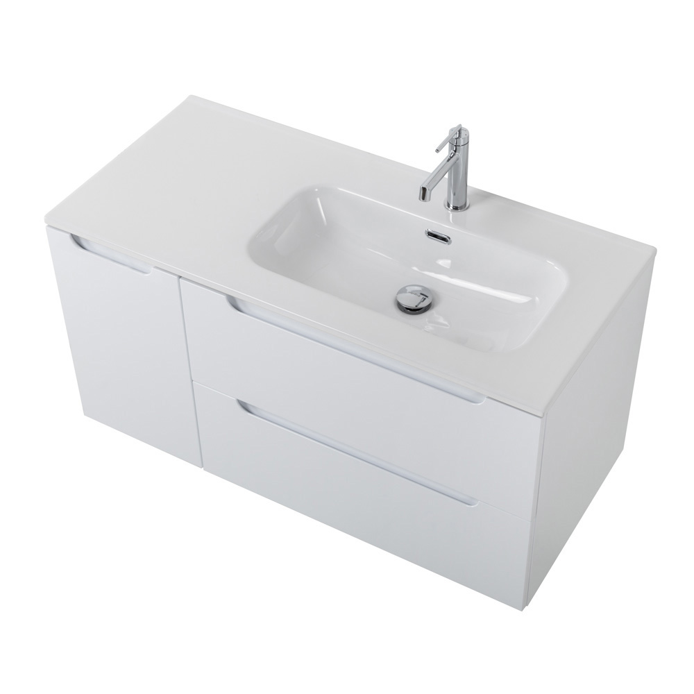 Подвесная тумба с раковиной BelBagno ETNA 100 Bianco Lucido правая, ETNA-1000-2C-1A-SO-BL-R + BB1000ETL-R
