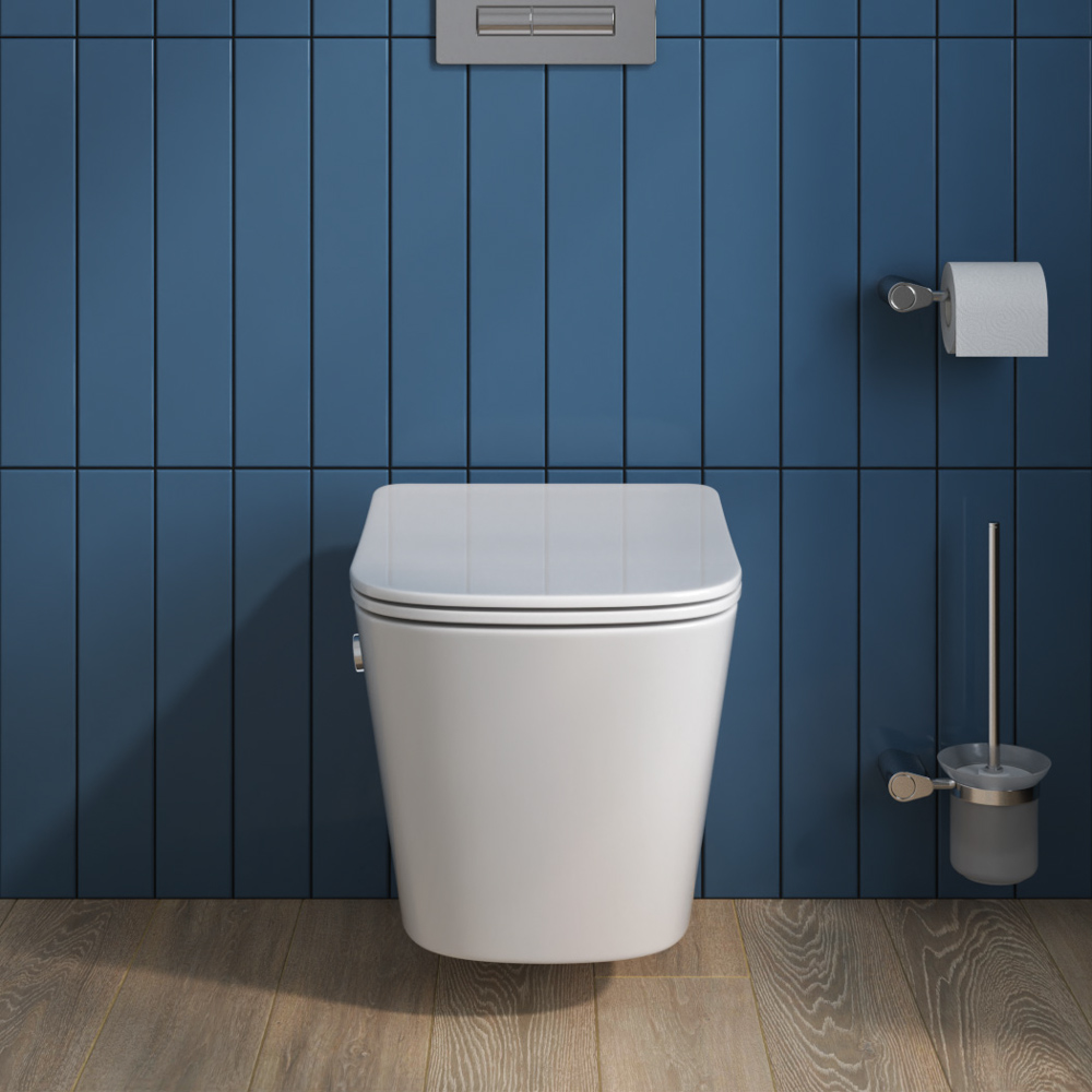 Унитаз подвесной безободковый с сиденьем и функцией биде BelBagno DUE BB3103CHR-BS/SC
