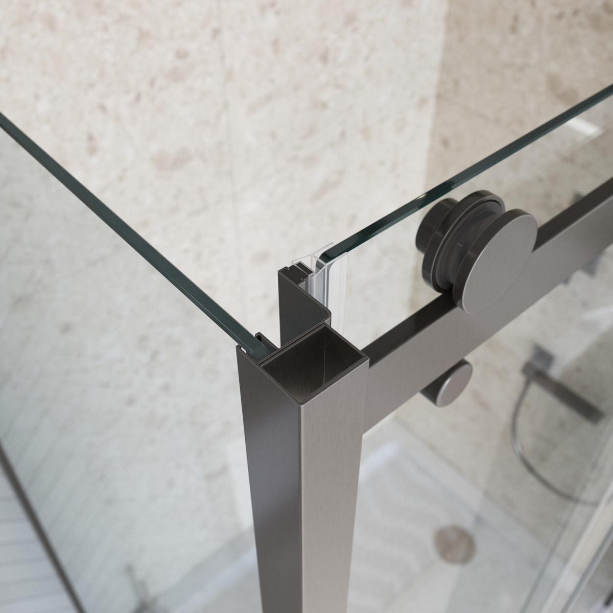 Душевой уголок BelBagno MARINO-2-AH-1-140/80-C-GM 140х80см профиль оружейная сталь, стекло прозрачное