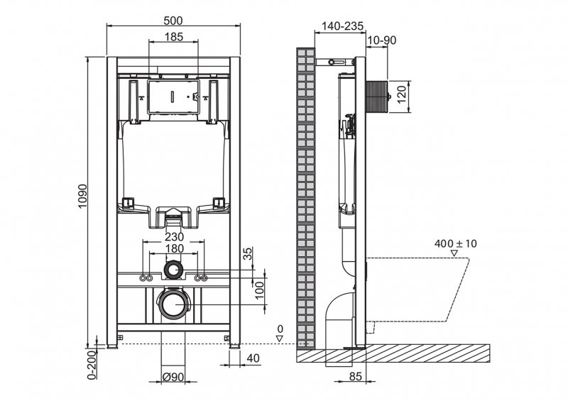 Инсталляция для подвесного унитаза BelBagno BB002-80
