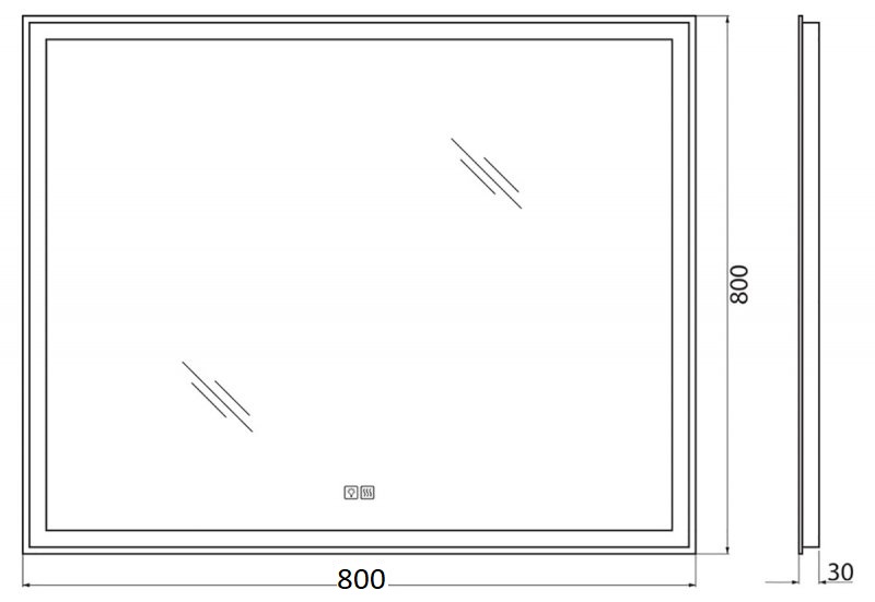 Зеркало BelBagno SPC-GRT-800-800-LED-TCH-WARM