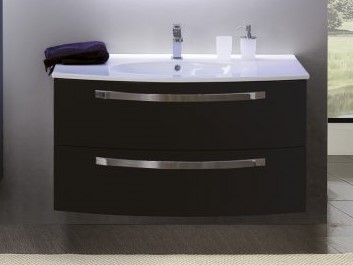 База под раковину с двумя выдвижными ящиками CEZARES COMFORT 42194 Nero Lucido
