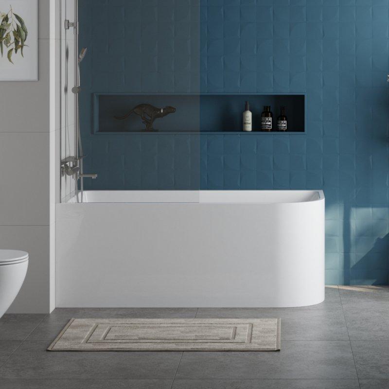 Асимметричная угловая акриловая ванна BelBagno BB712-1500-730-L