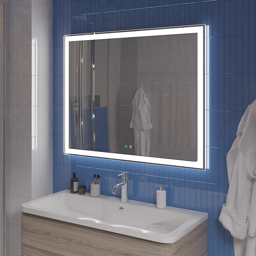 купить Зеркало BelBagno SPC-GRT-1000-800-LED-TCH-SND со встроенной подсветкой, голосовым управлением и подогревом 