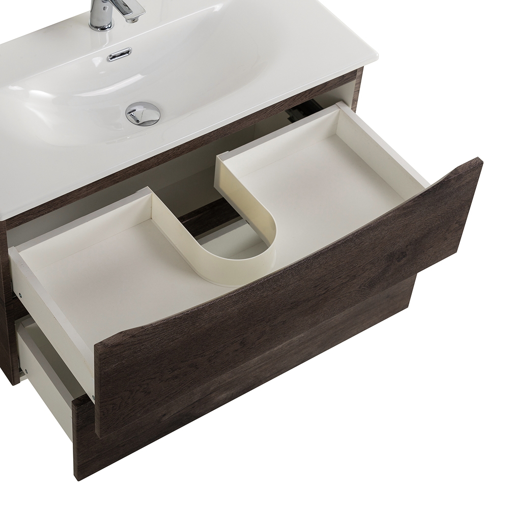 Тумба с раковиной подвесная BelBagno MARINO-CER-MINI-700-2C-SO-RNG-P Rovere Nature Grigio, раковина белая BB-8099-3-70