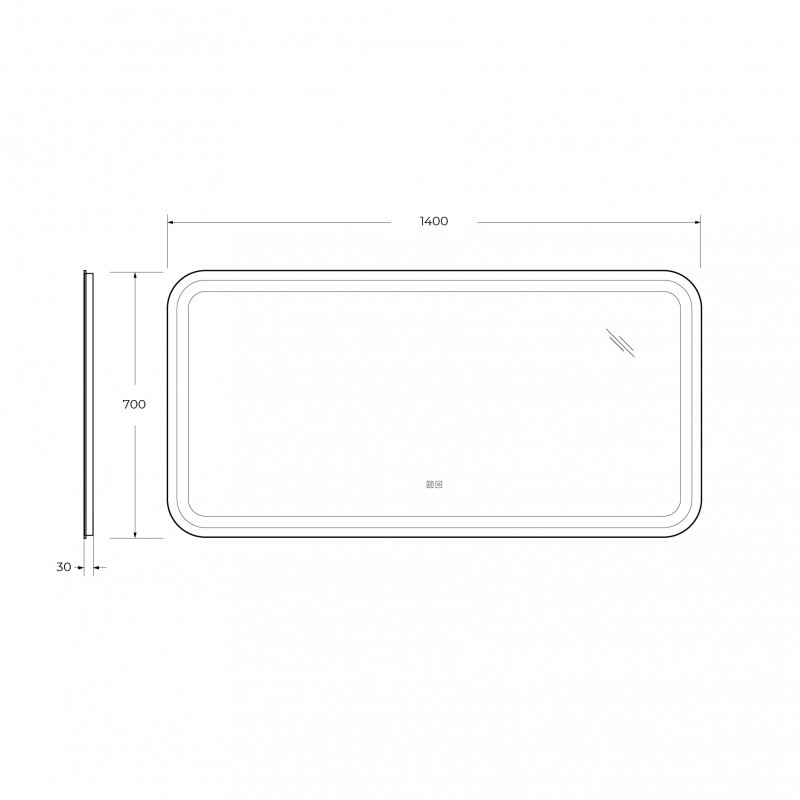 Зеркало Cezares CZR-SPC-STYLUS-1400-700-TCH-WARM