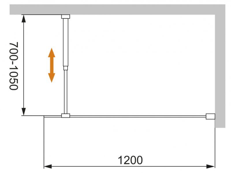 Душевая перегородка Cezares LIBERTA-L-1-120-C-Cr