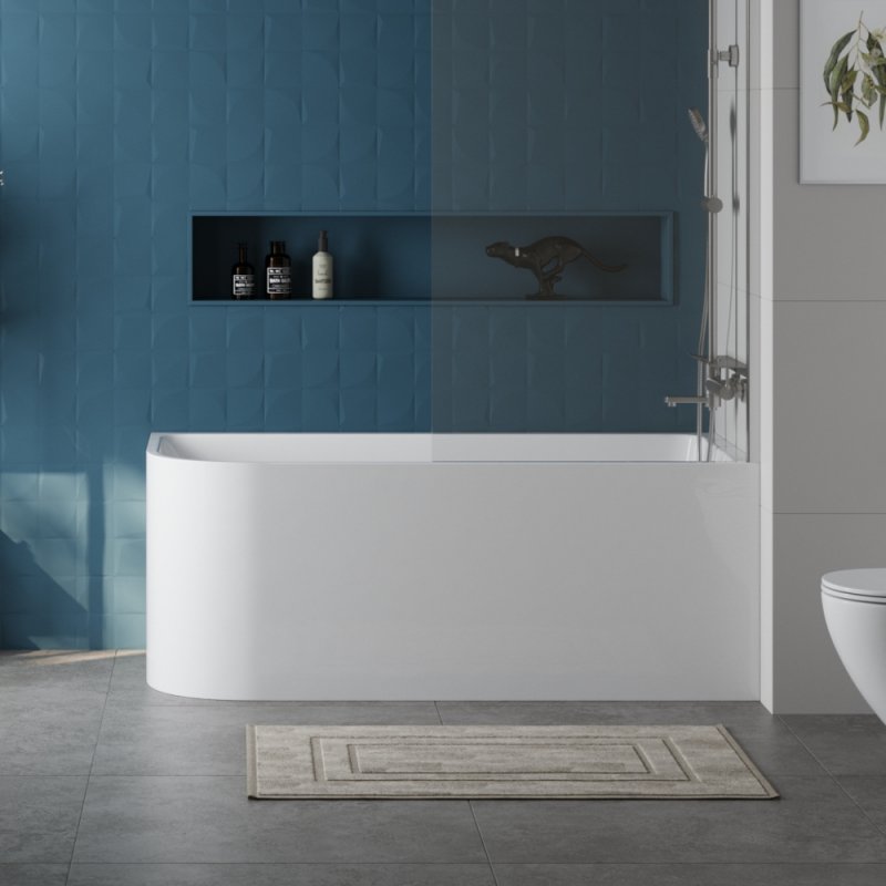 Асимметричная угловая акриловая ванна  BelBagno BB712-1500-730-R