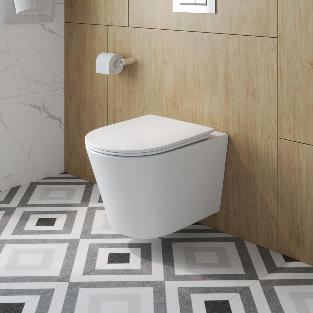 купить Унитаз подвесной безободковый с сиденьем и смывом TORNADO BelBagno TRE-TOR BB5180CH-TOR/SC 
