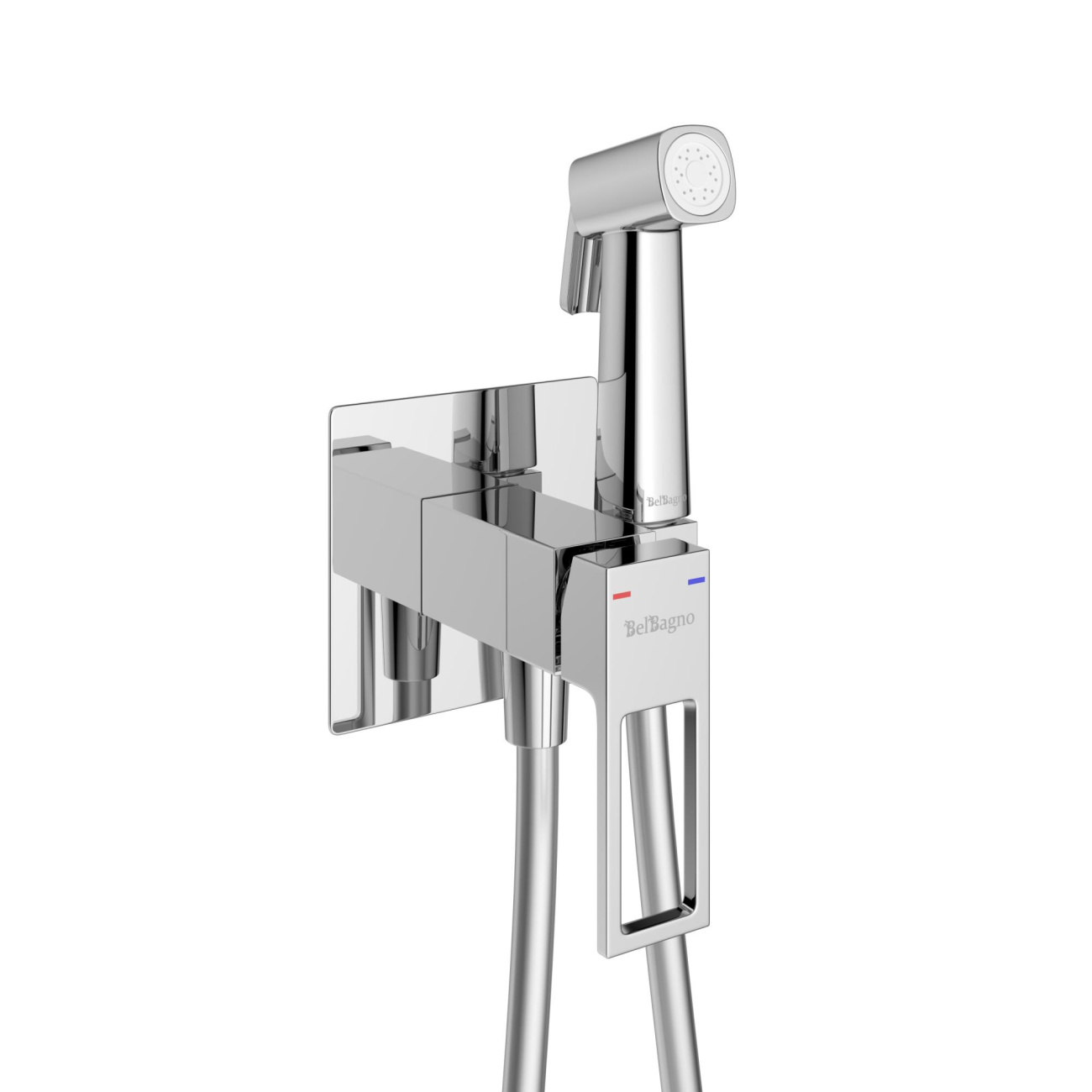 Встроенный смеситель BelBagno LUCE LUC-HGN-CRM с гигиеническим душем, хром 