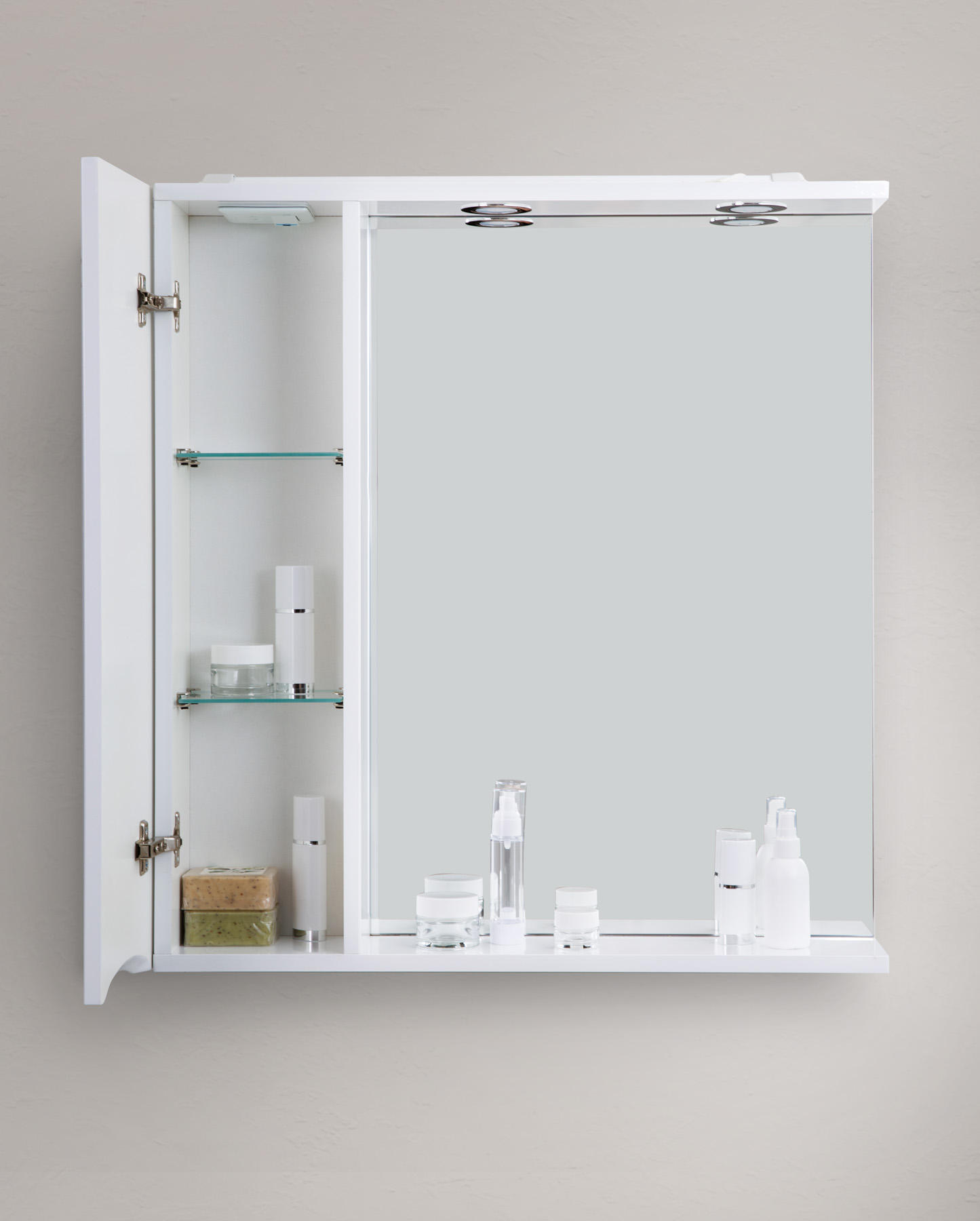 Зеркальный шкаф левосторонний BelBagno MARINO-SPC-800/750-1A-BL-P-L