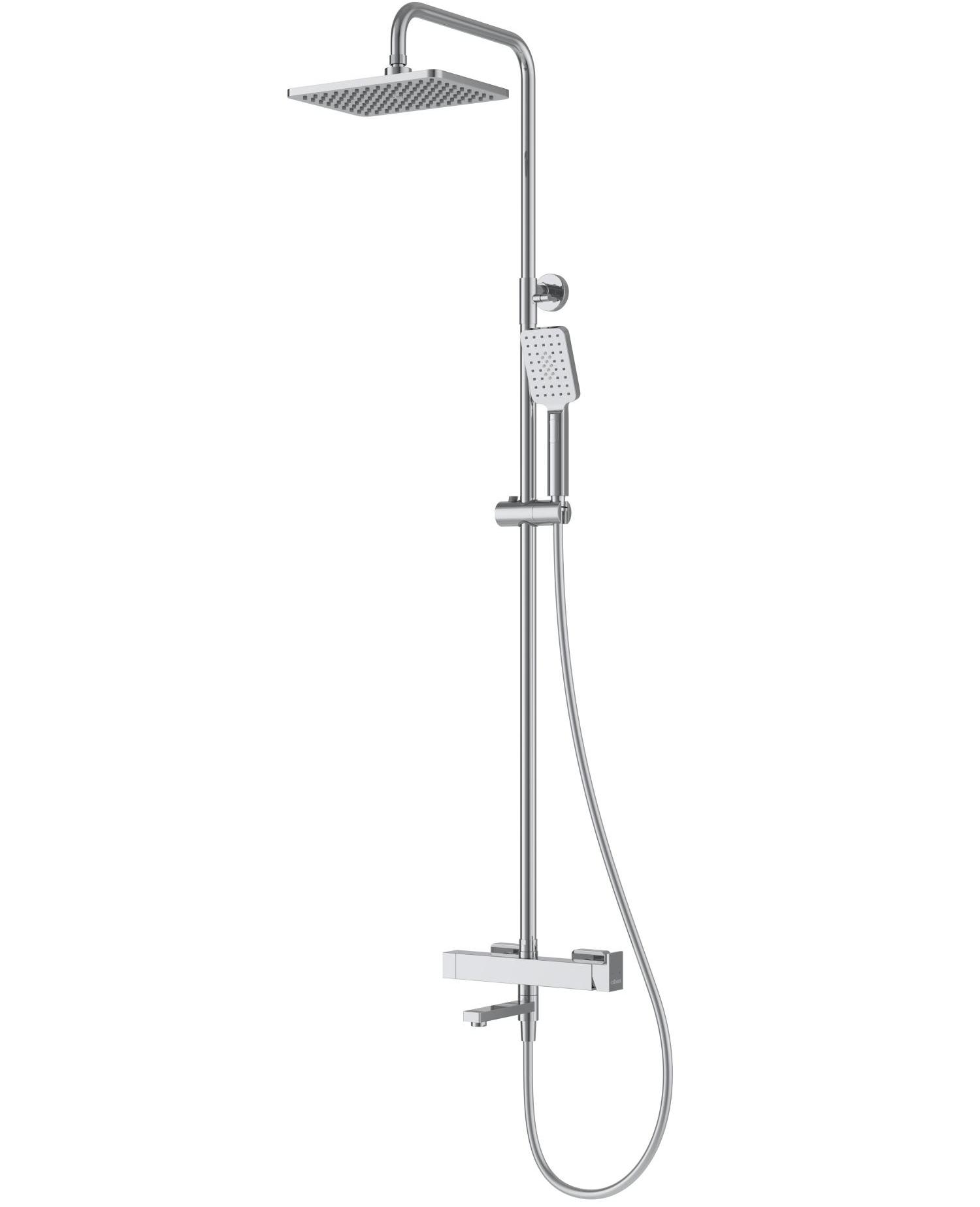 Душевая стойка CEZARES SLIDER-CVD-01 со смесителем и поворотным изливом, хром