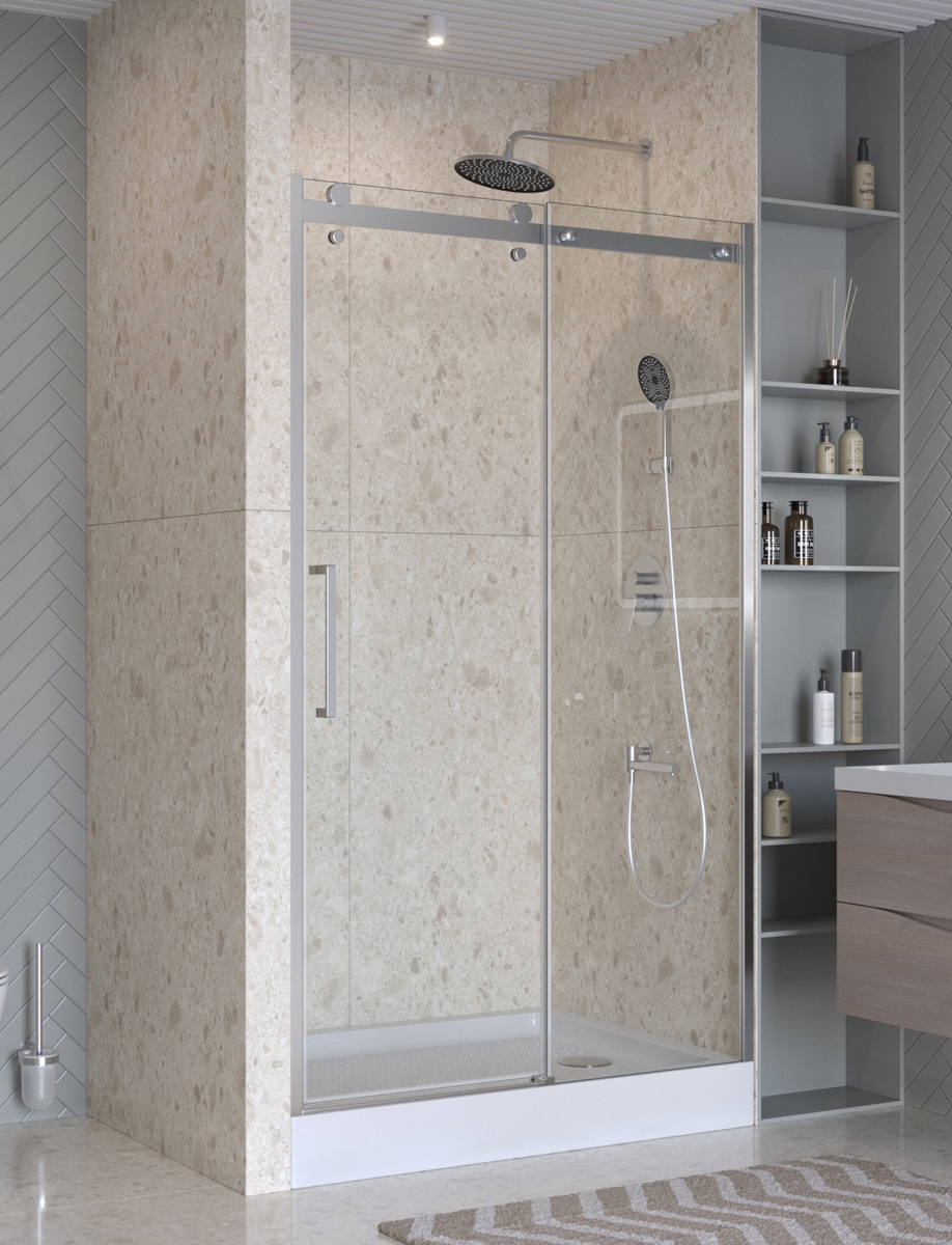 купить Душевая дверь шириной 151см BelBagno MARINO-2-BF-1-150-C-CR профиль хром, стекло прозрачное 