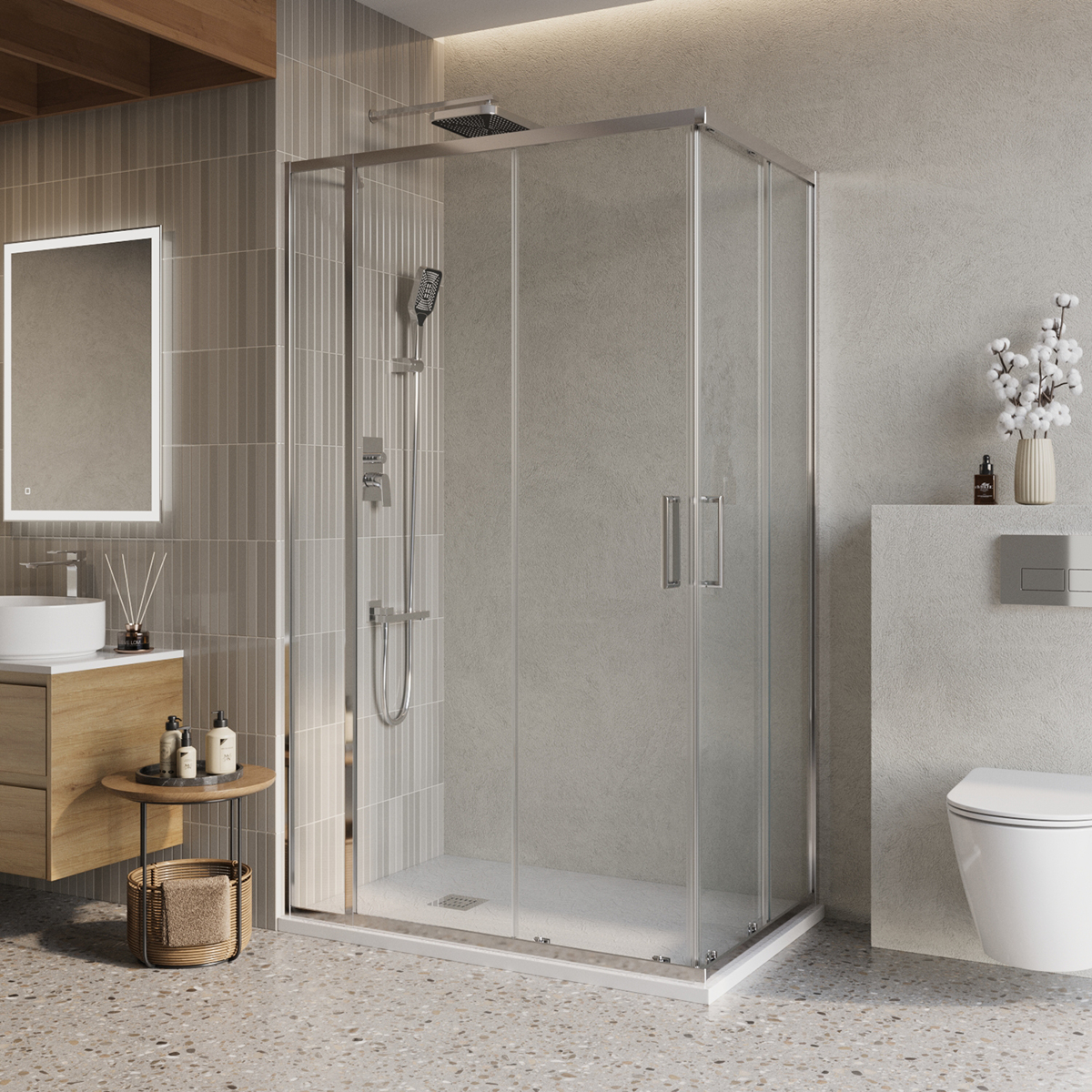 купить Душевой уголок BelBagno LUCE-AH-21-110/80-C-Cr 