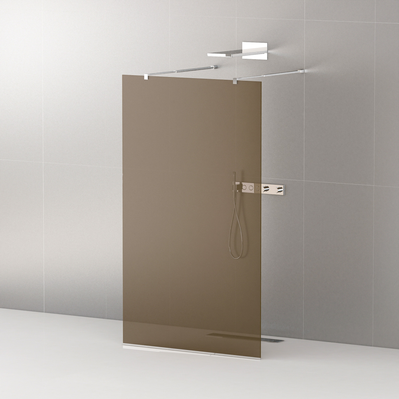 Душевая перегородка Cezares LIBERTA-L-2-100-BR-Cr профиль хром, стекло бронза