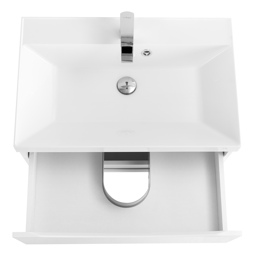 Тумба подвесная с раковиной BelBagno MARINO-600-2C-SO-BL-P